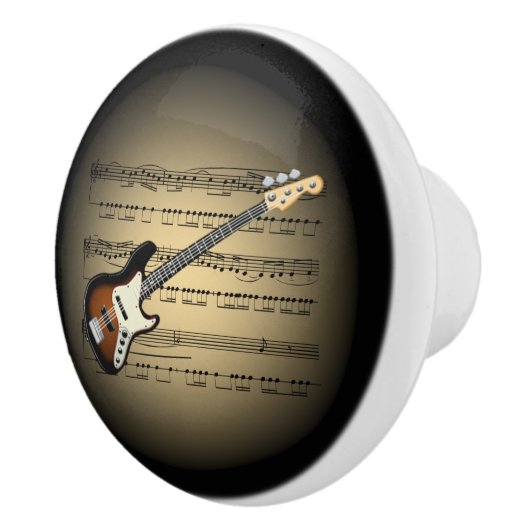 エレキギターの3D金ゴールドの地球の~の楽譜の~ * ~ セラミックノブ (右)