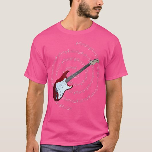 エレキギターをテーマにした Tシャツ (正面)