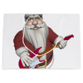 エレキギターを演奏しているサンタクロース ラージペーパーバッグ (正面)