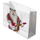 エレキギターを演奏しているサンタクロース ラージペーパーバッグ (正面アングル)