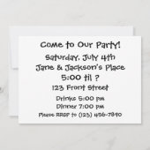 エレキギターを演奏しているリス 招待状 (裏面)