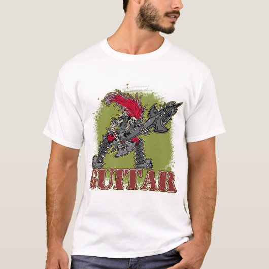 エレキギターを演奏する骨組 Tシャツ (正面)