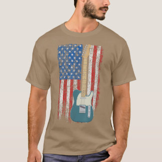 エレキギターアメリカ国旗 Tシャツ