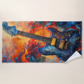 エレキギターアートビーチタオル ビーチタオル (正面)