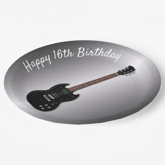 エレキギターカスタム誕生日ボ10代のイプレート ペーパープレート (アングル)