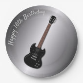 エレキギターカスタム誕生日ボ10代のイプレート ペーパープレート (正面)