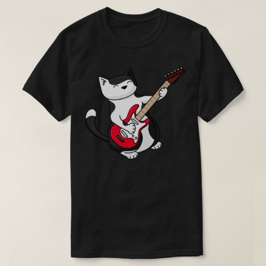 エレキギターキャット Tシャツ (デザイン正面)