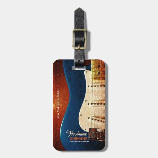 エレキギターグランジカスタム文字 ラゲッジタグ (正面縦)