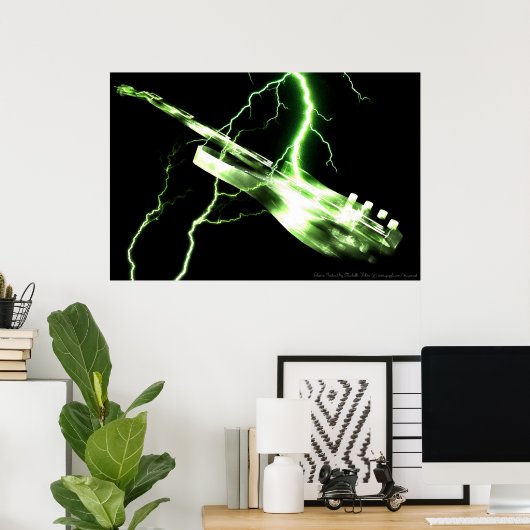 エレキギターグリーン ポスター (ホームオフィス)