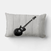 エレキギターグレイポップ・アートのウッド ランバークッション (裏面)