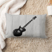エレキギターグレイポップ・アートのウッド ランバークッション (ブランケット)