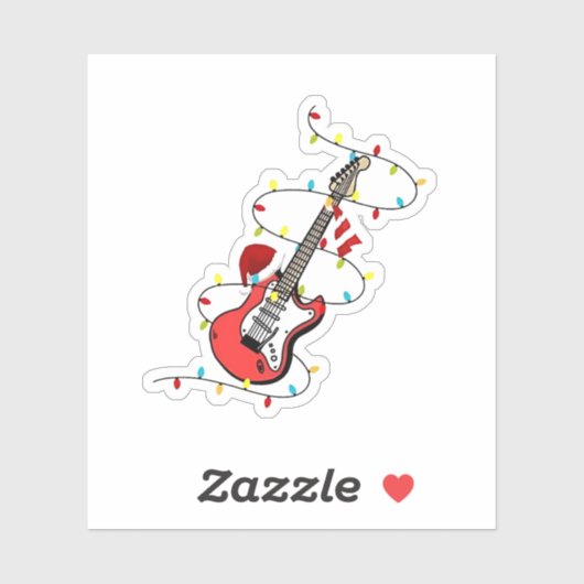 エレキギターサンタクロース音楽クリスマス恋人 シール (シート)