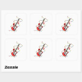 エレキギターサンタクロース音楽クリスマス恋人 スクエアシール (シート)