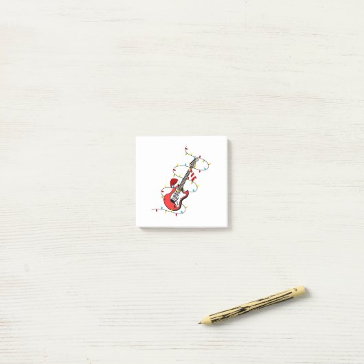 エレキギターサンタクロース音楽クリスマス恋人 ポストイット (デスク上)