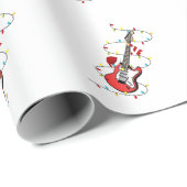 エレキギターサンタクロース音楽クリスマス恋人 ラッピングペーパー (ロールコーナー)