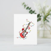 エレキギターサンタクロース音楽クリスマス恋人 案内ポストカード (スタンド正面)