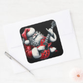 エレキギターソロ光クリスマスナイト スクエアシール (封筒)