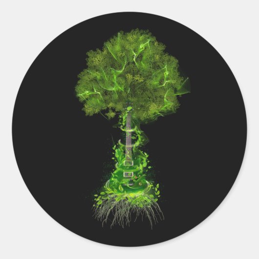 エレキギターツリーライフギタープレーヤー自然Gui ラウンドシール (正面)