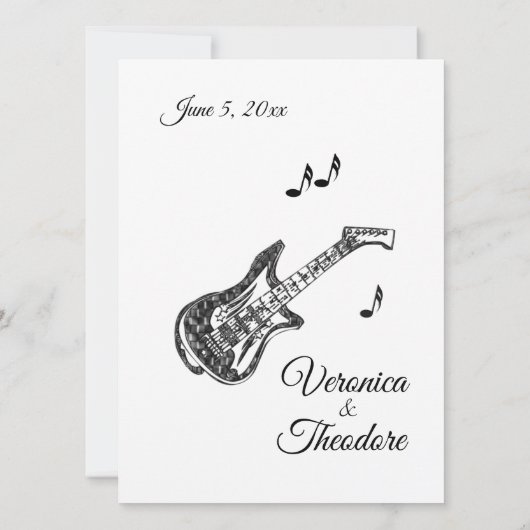 エレキギターテーマ結婚式招待状 招待状 (裏面)
