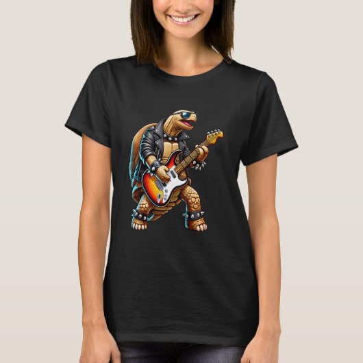 エレキギタートルトミュージックコンサートギタリストM Tシャツ (正面)