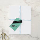 エレキギターハッピーバースデーシーグリーン ギフトタグ (より糸付き)