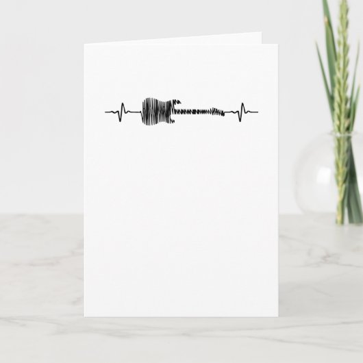 エレキギターハートビートアートミュージック カード (正面)