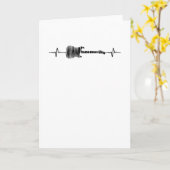 エレキギターハートビートアートミュージック カード (黄色い花)