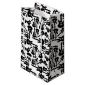 エレキギターパターン音楽をテーマにしたカスタムカラー スモールペーパーバッグ (正面アングル)