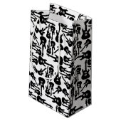 エレキギターパターン音楽をテーマにしたカスタムカラー スモールペーパーバッグ (裏面アングル)