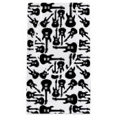 エレキギターパターン音楽をテーマにしたカスタムカラー スモールペーパーバッグ (正面)