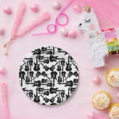 エレキギターパターン音楽をテーマにしたカスタムカラー ペーパープレート (パーティー)