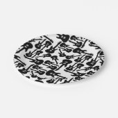 エレキギターパターン音楽をテーマにしたカスタムカラー ペーパープレート (アングル)