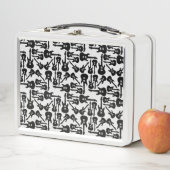 エレキギターパターン音楽をテーマにしたカスタムカラー メタルランチボックス (インサイチュ)