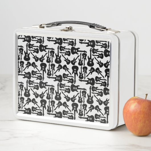 エレキギターパターン音楽をテーマにしたカスタムカラー メタルランチボックス (インサイチュ)