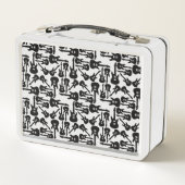 エレキギターパターン音楽をテーマにしたカスタムカラー メタルランチボックス (裏面)