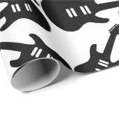 エレキギターパターン音楽をテーマにしたカスタムカラー ラッピングペーパー (ロールコーナー)