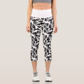 エレキギターパターン音楽主題カスタム色 カプリレギンス (正面)