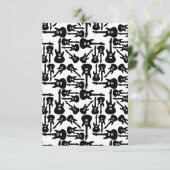 エレキギターパターン音楽主題カスタム色 サンキューカード (スタンド正面)