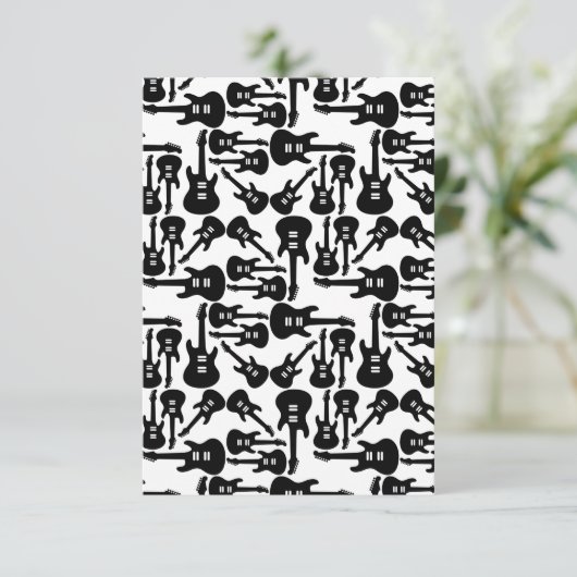 エレキギターパターン音楽主題カスタム色 サンキューカード (スタンド正面)
