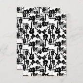 エレキギターパターン音楽主題カスタム色 サンキューカード (正面/裏面)