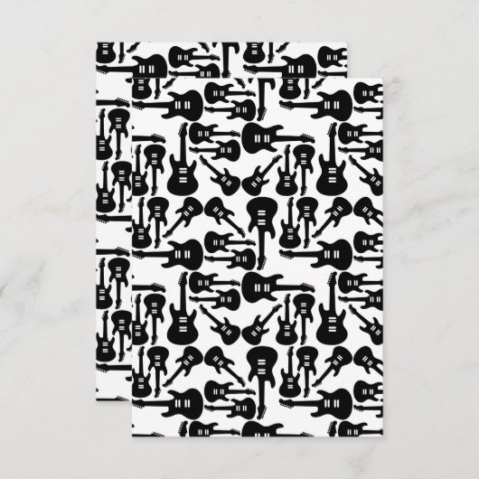 エレキギターパターン音楽主題カスタム色 サンキューカード (正面/裏面)