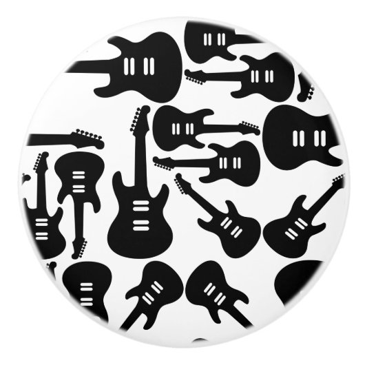 エレキギターパターン音楽主題カスタム色 セラミックノブ (正面)