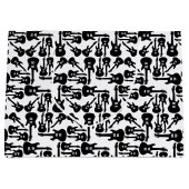 エレキギターパターン音楽主題カスタム色 ラージペーパーバッグ (正面)