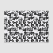 エレキギターパターン音楽主題カスタム色 薄葉紙 (正面)