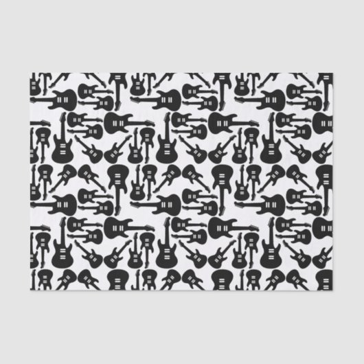 エレキギターパターン音楽主題カスタム色 薄葉紙 (正面)