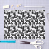 エレキギターパターン音楽主題カスタム色 薄葉紙 (クラフト)