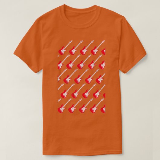 エレキギターパターン Tシャツ (デザイン正面)