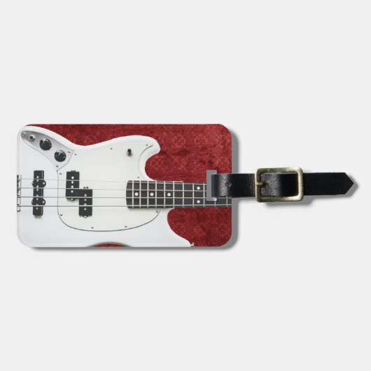 エレキギターパーソナライズされたレッドラゲージタグ ラゲッジタグ (正面横)