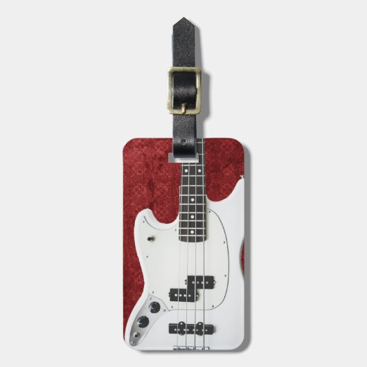 エレキギターパーソナライズされたレッドラゲージタグ ラゲッジタグ (正面縦)