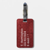 エレキギターパーソナライズされたレッドラゲージタグ ラゲッジタグ (裏面縦)